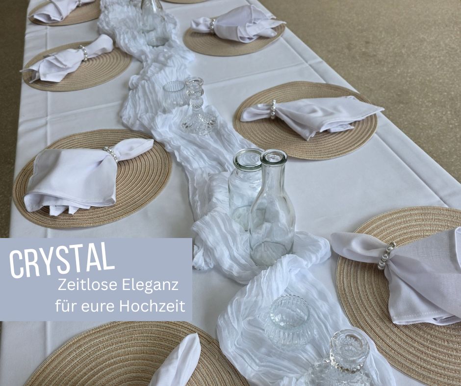 Tischdekopaket CRYSTAL bei schubberts.de einfach mieten